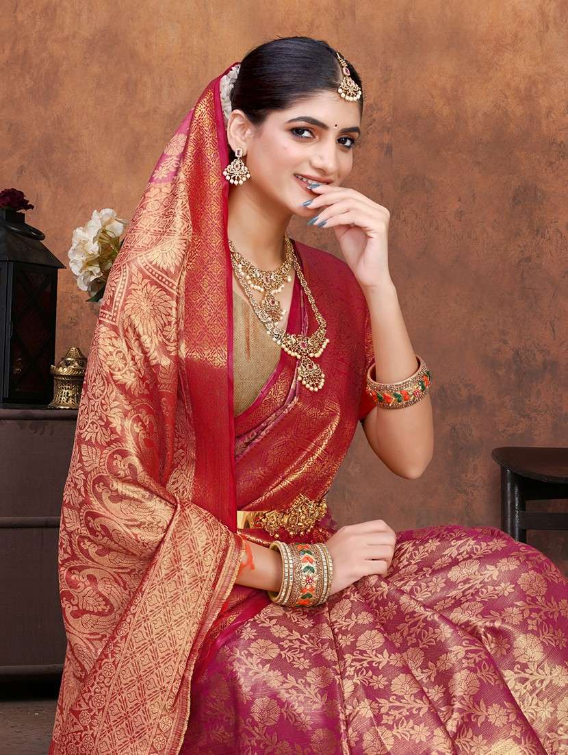 women self design kanjivaram saree with blouse - 22085926 - Standard Image - 3