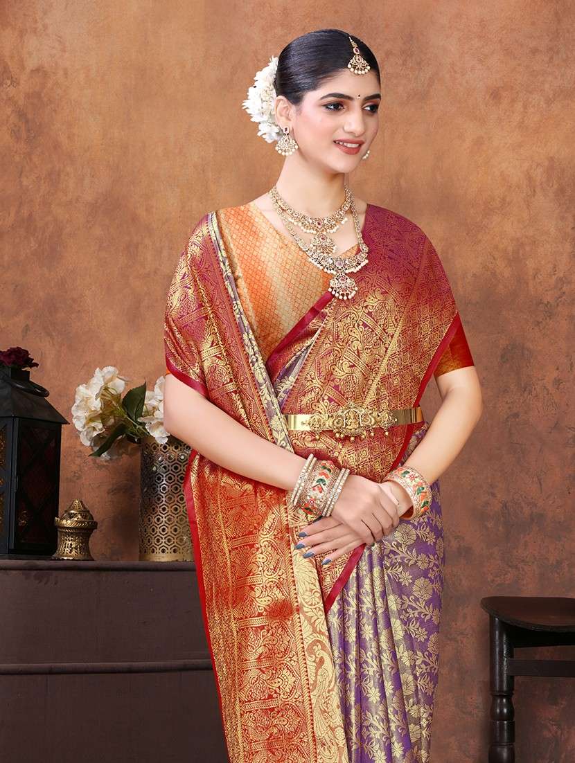 women self design kanjivaram saree with blouse - 22085927 - Standard Image - 3