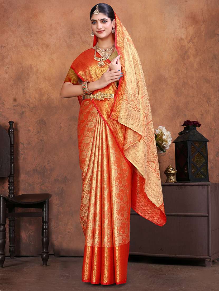 women self design kanjivaram saree with blouse - 22085928 -  Zoom Image - 0