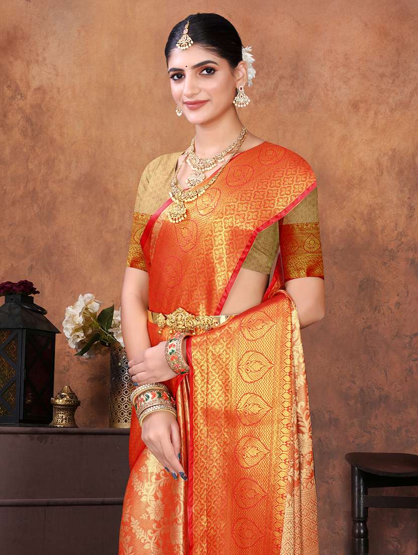 women self design kanjivaram saree with blouse - 22085928 - Standard Image - 3