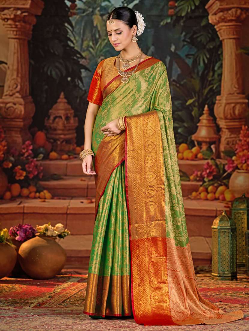 women self design kanjivaram saree with blouse - 22085929 -  Zoom Image - 0