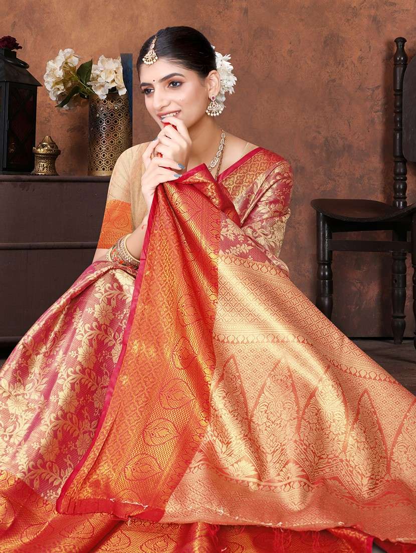 women self design kanjivaram saree with blouse - 22085930 - Standard Image - 3