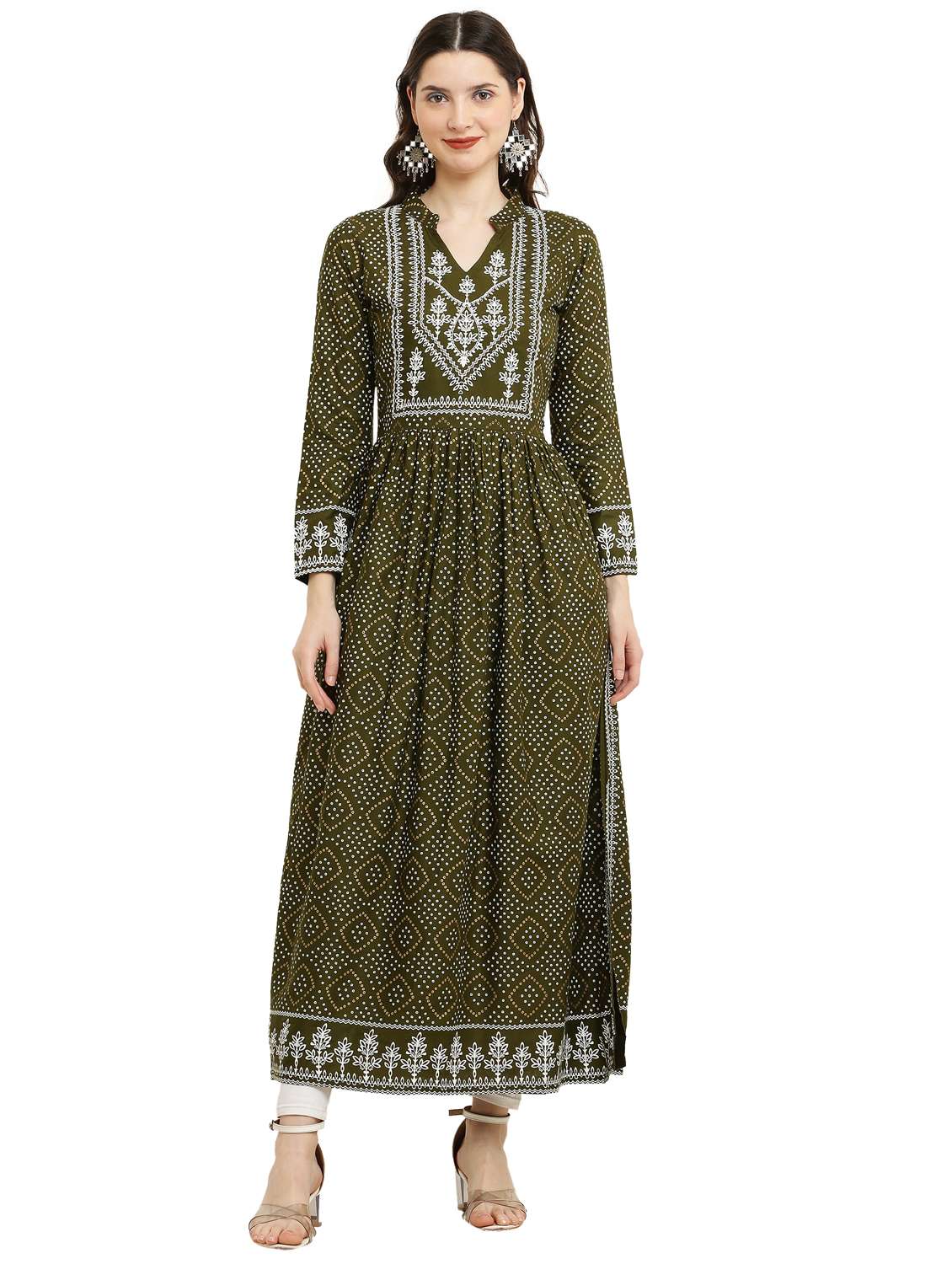 women printed long sleeve a-line kurta - 22085954 - Zoom Image - 0