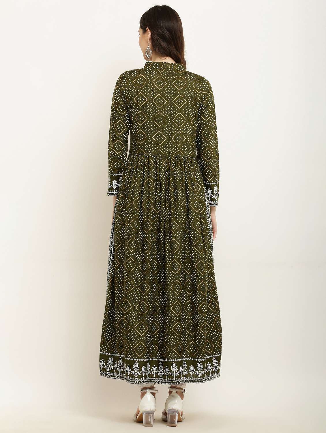 women printed long sleeve a-line kurta - 22085954 - Standard Image - 3
