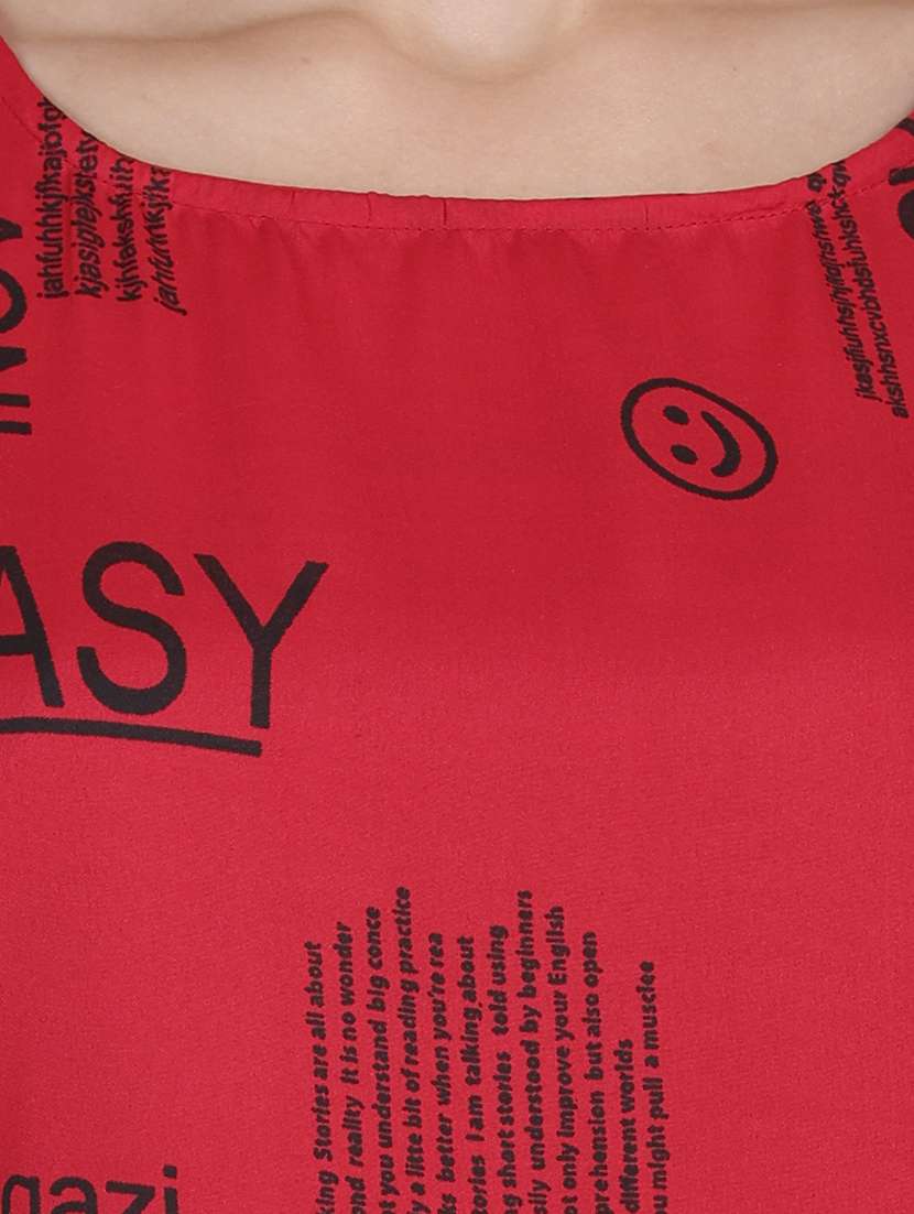 women typographic sleeveless front slit kurta - 22085956 - Standard Image - 3