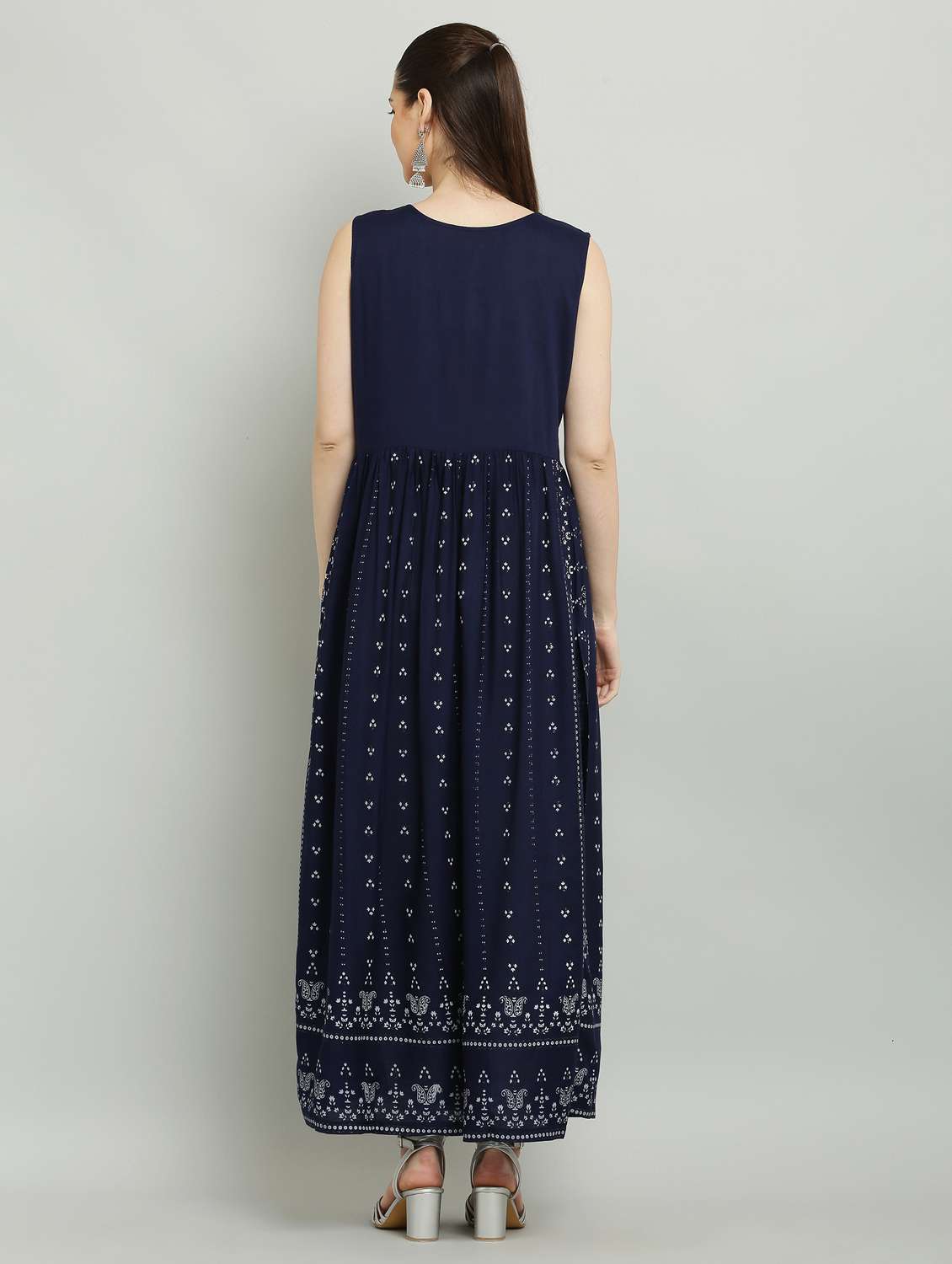 women printed sleeveless a-line kurta - 22085959 - Standard Image - 5