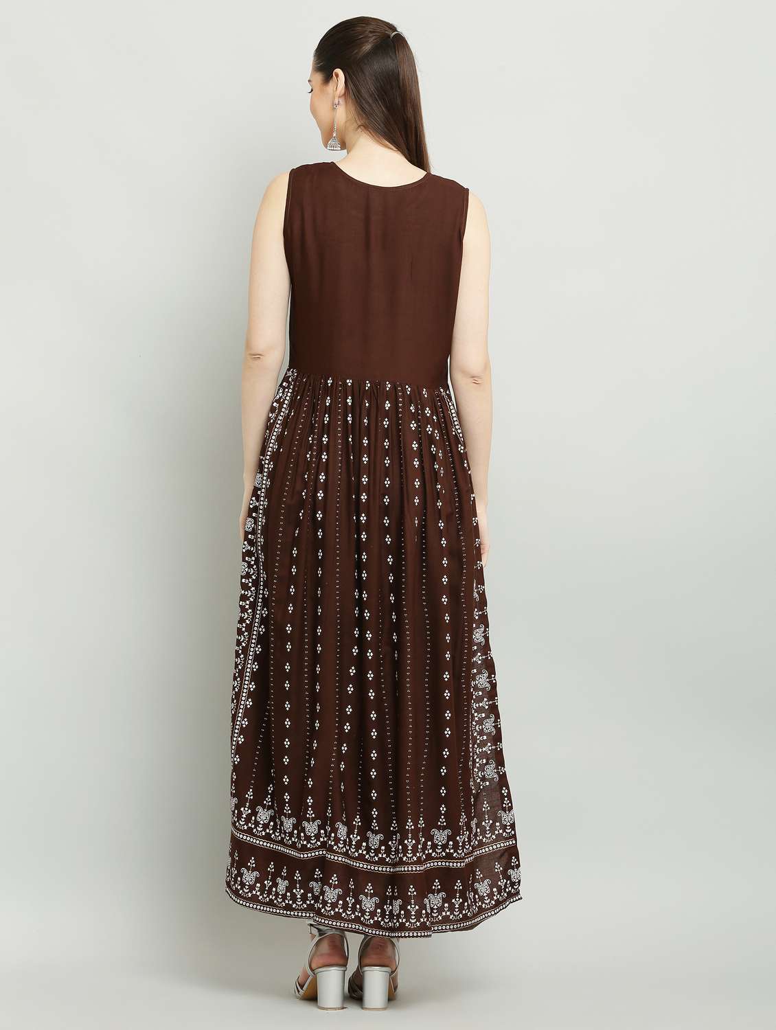 women printed sleeveless a-line kurta - 22085960 - Standard Image - 3