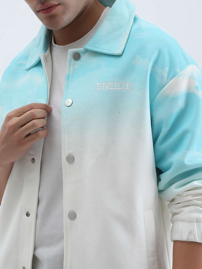 men ombre printed long sleeve casual jacket - 22085964 -  Standard Image - 5