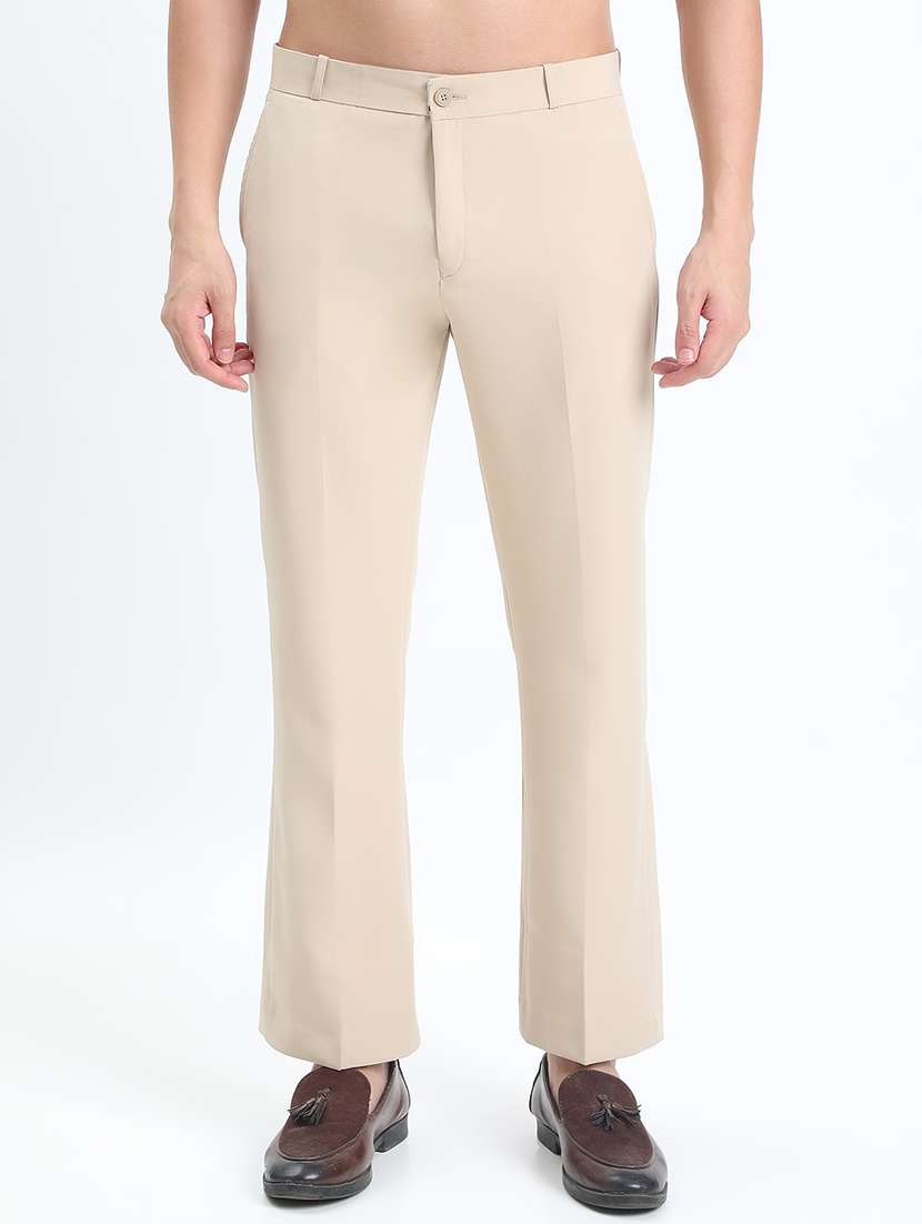 men solid low rise flat front formal trouser - 22085981 - Standard Image - 3