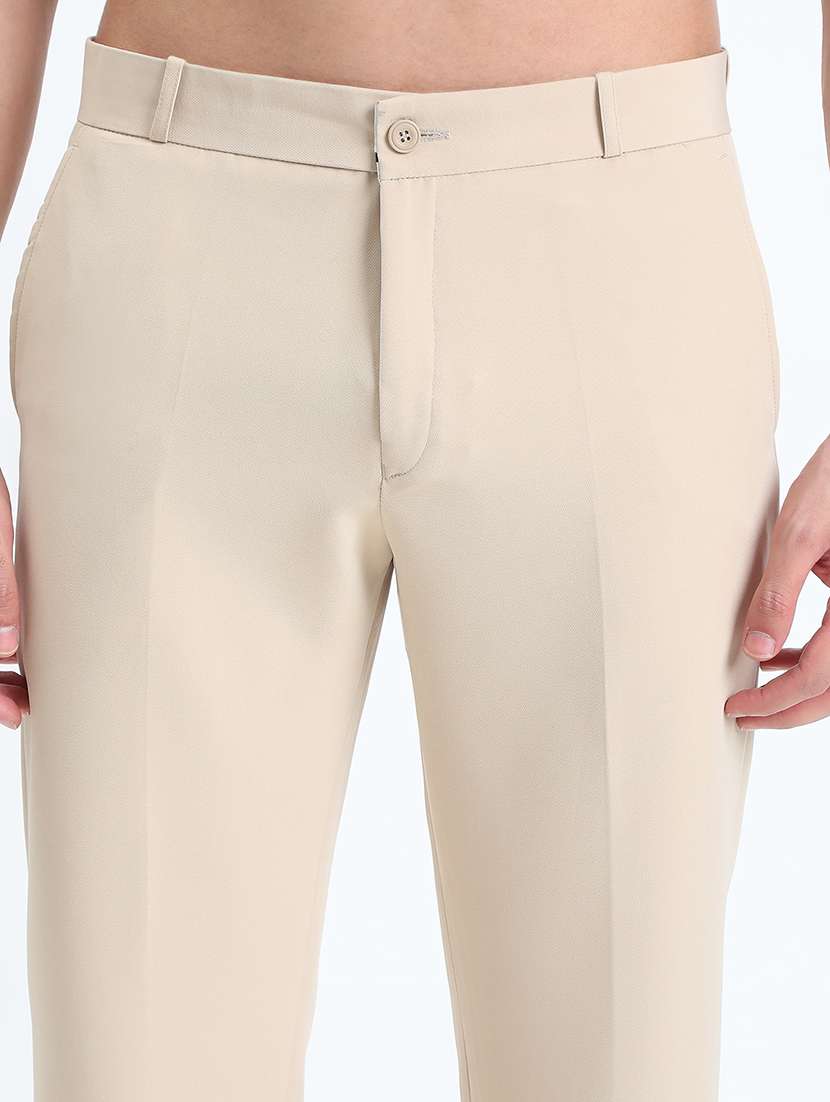 men solid low rise flat front formal trouser - 22085981 - Standard Image - 5
