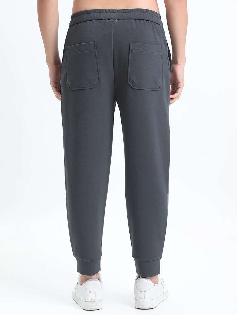 men solid low rise regular fit jogger - 22085983 -  Standard Image - 3