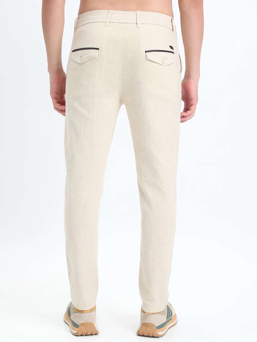 men striped low rise pleated casual trouser - 22085984 -  Standard Image - 3