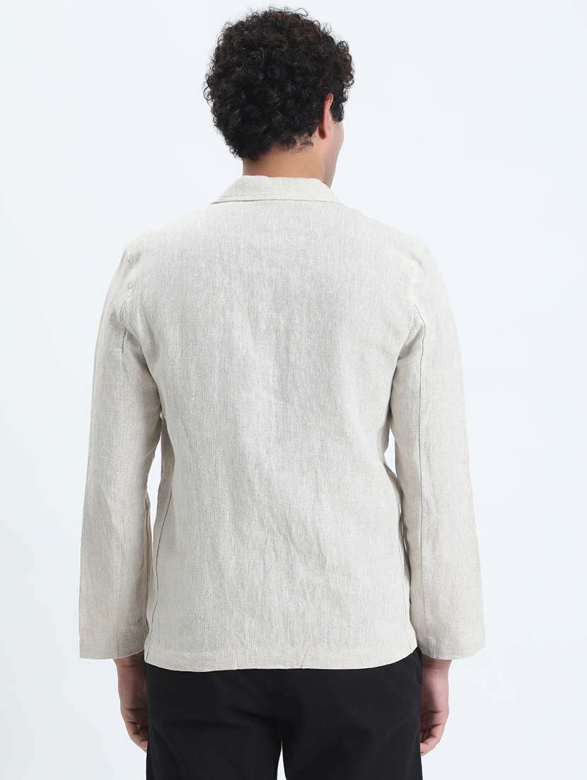 men lapel collar single breasted casual blazer - 22085989 - Standard Image - 3