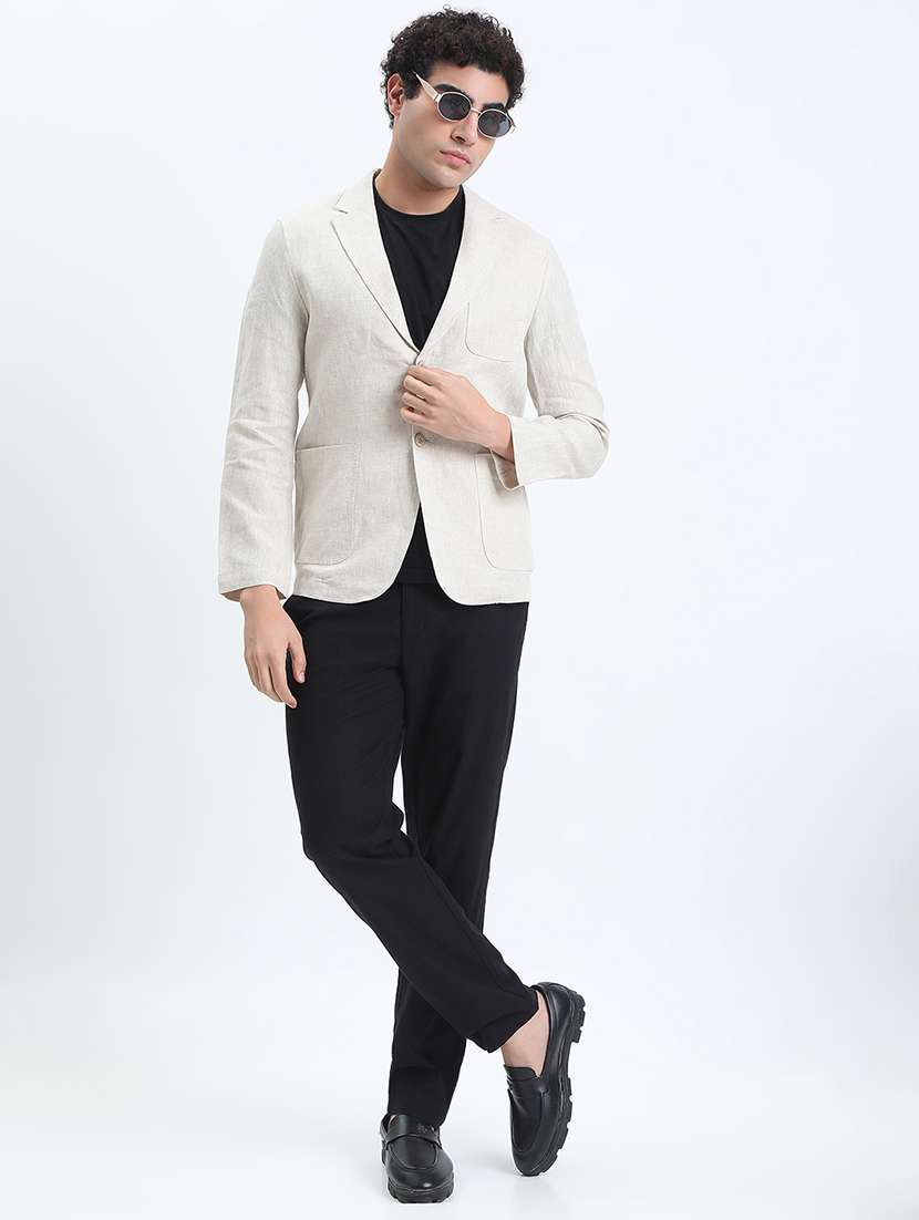 men lapel collar single breasted casual blazer - 22085989 - Standard Image - 5
