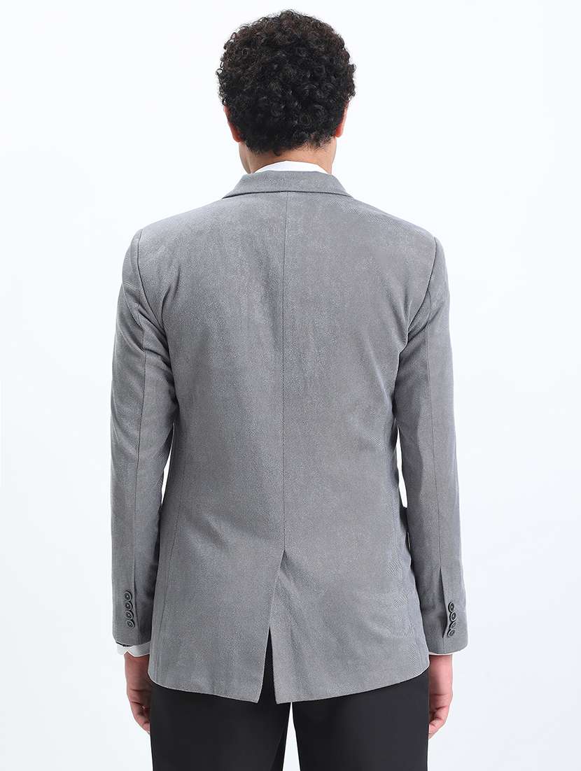men lapel collar single breasted casual blazer - 22085991 -  Standard Image - 3