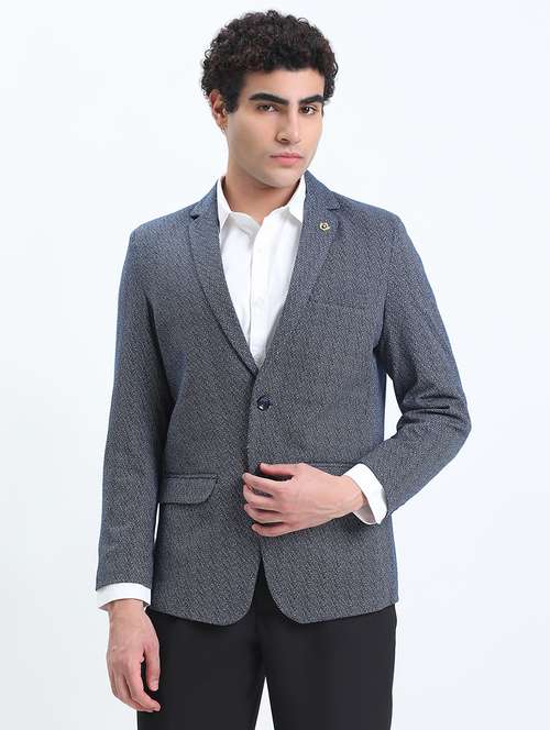 men lapel collar single breasted casual blazer - 22085993 -  Standard Image - 0