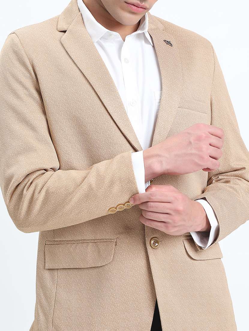 men lapel collar single breasted casual blazer - 22085994 -  Standard Image - 5