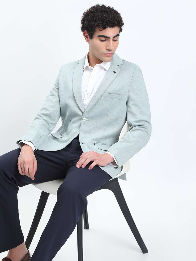 men lapel collar single breasted casual blazer - 22085997 -  Standard Image - 3