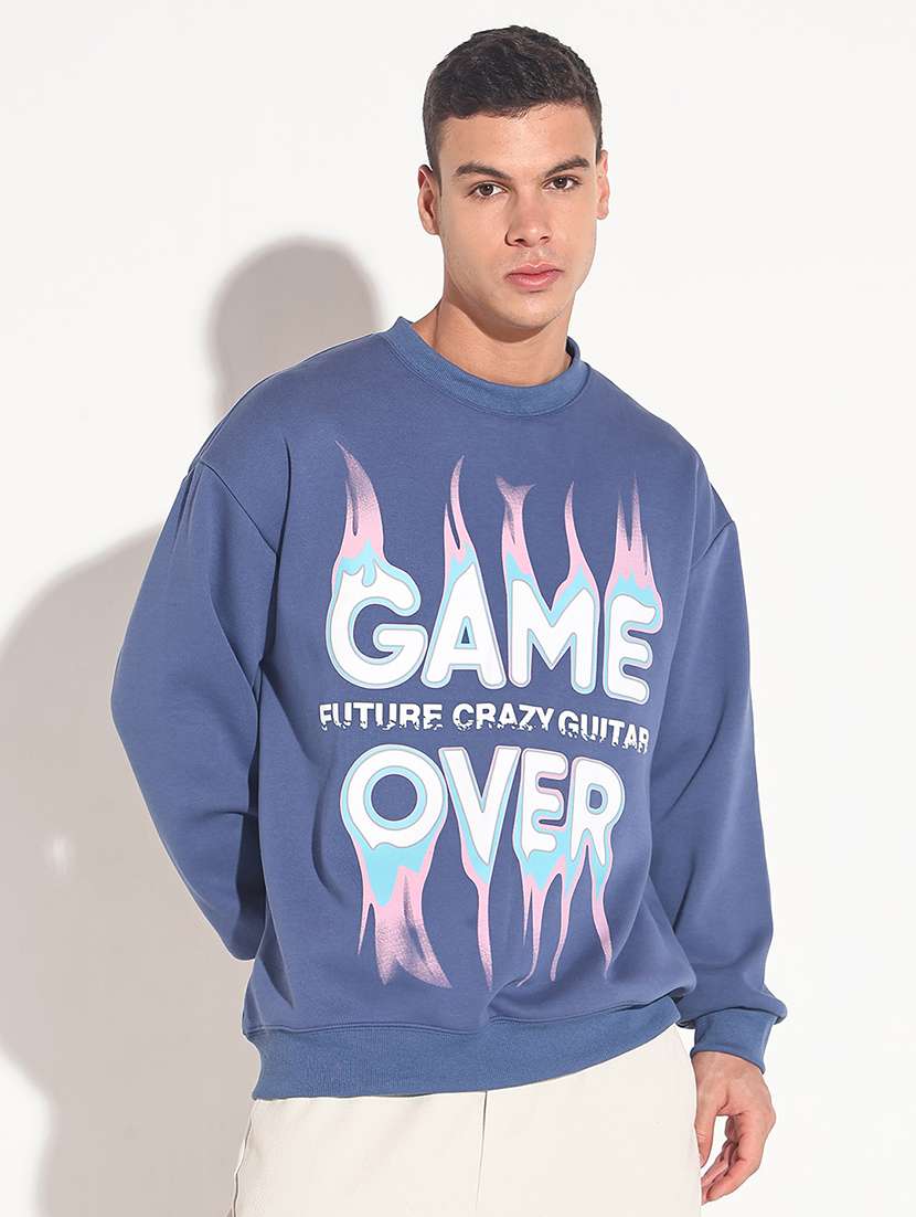 men front print long sleeve regular fit sweatshirt - 22086001 -  Standard Image - 3