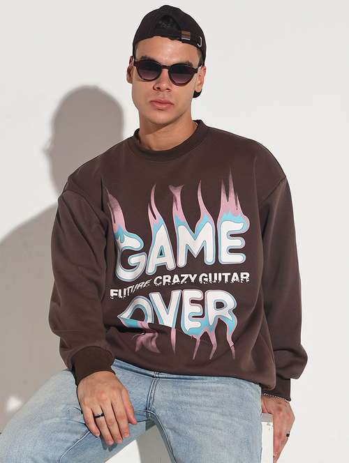 men front print long sleeve regular fit sweatshirt - 22086002 -  Standard Image - 0