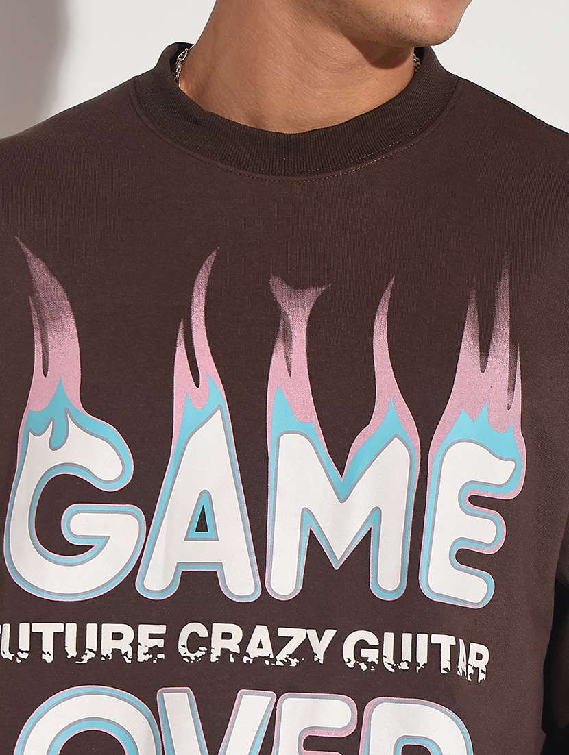 men front print long sleeve regular fit sweatshirt - 22086002 -  Standard Image - 5