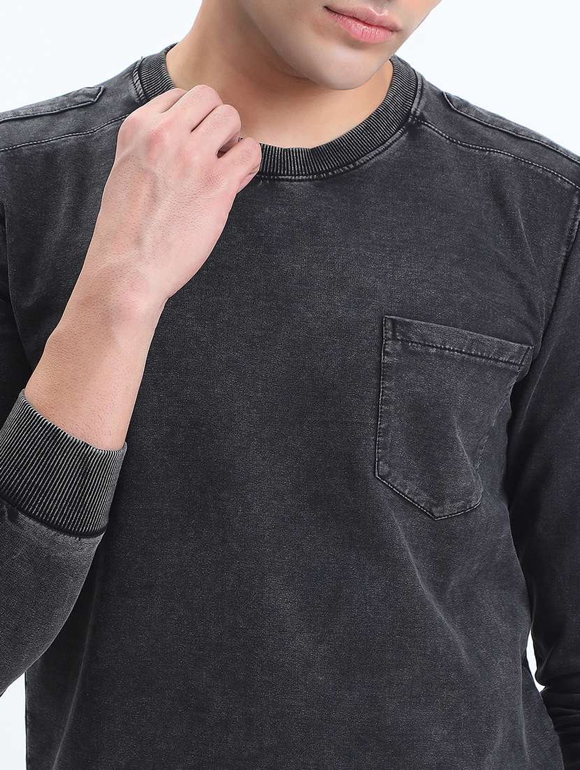 men solid long sleeve regular fit sweatshirt - 22086003 -  Standard Image - 5