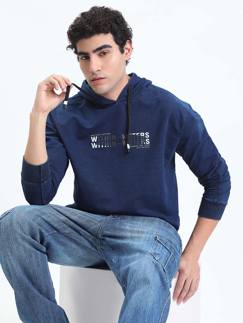 men chest print long sleeve regular fit sweatshirt