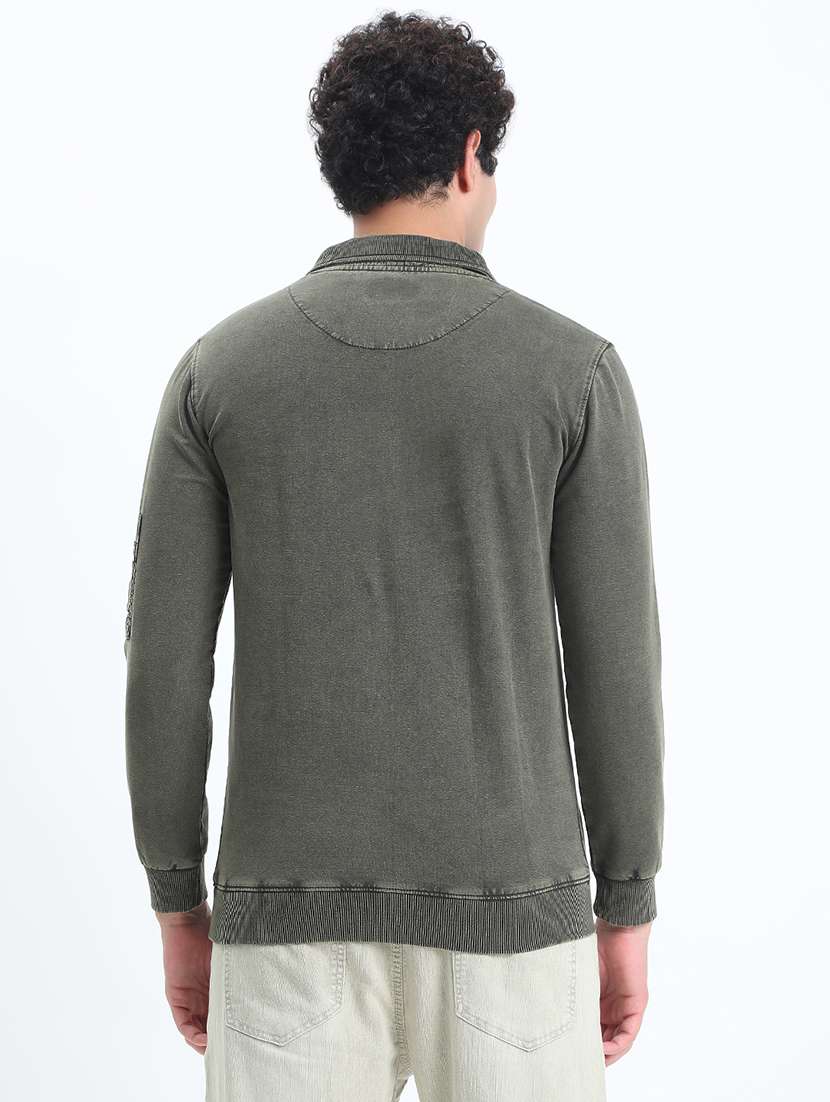 men solid long sleeve slim fit sweatshirt - 22086008 -  Standard Image - 3