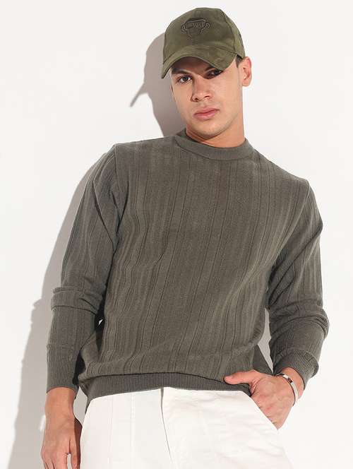 men self design long sleeve regular fit pullover - 22086014 -  Standard Image - 0