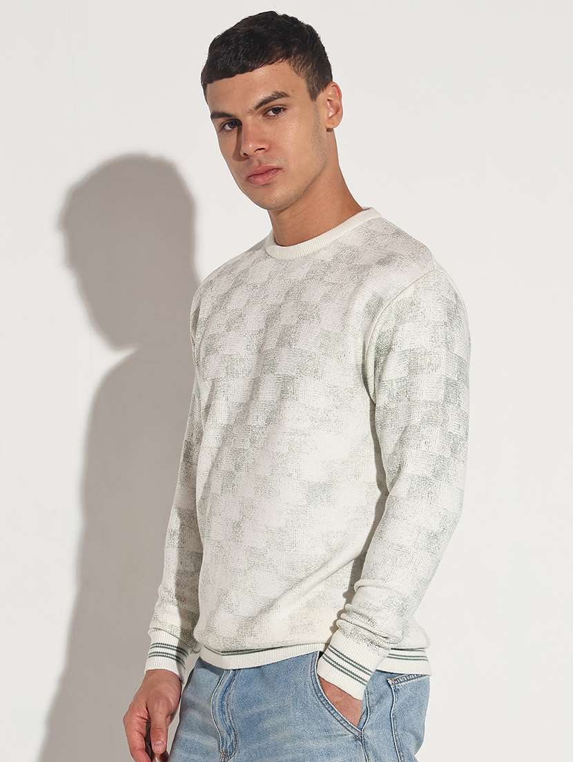 men checkered long sleeve regular fit pullover - 22086016 -  Standard Image - 3