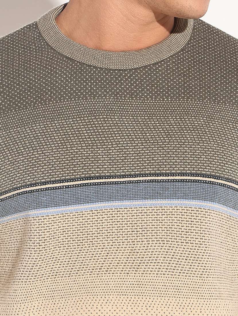 men color block long sleeve regular fit pullover - 22086020 -  Standard Image - 5