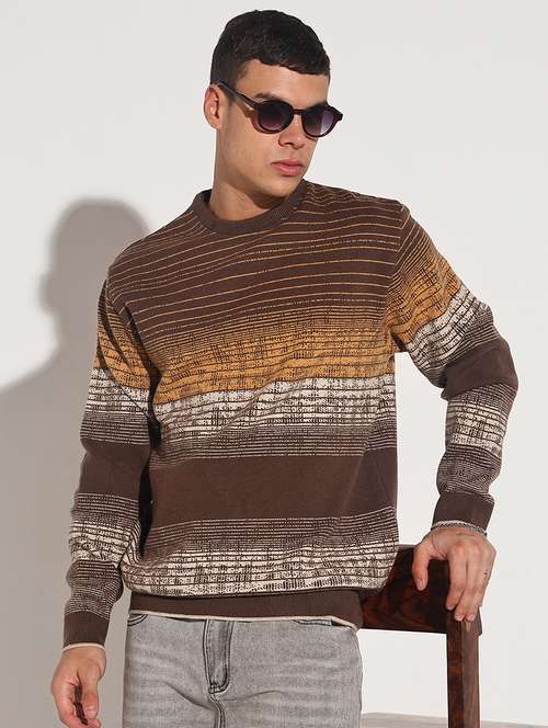 men striped long sleeve regular fit pullover - 22086021 -  Standard Image - 0