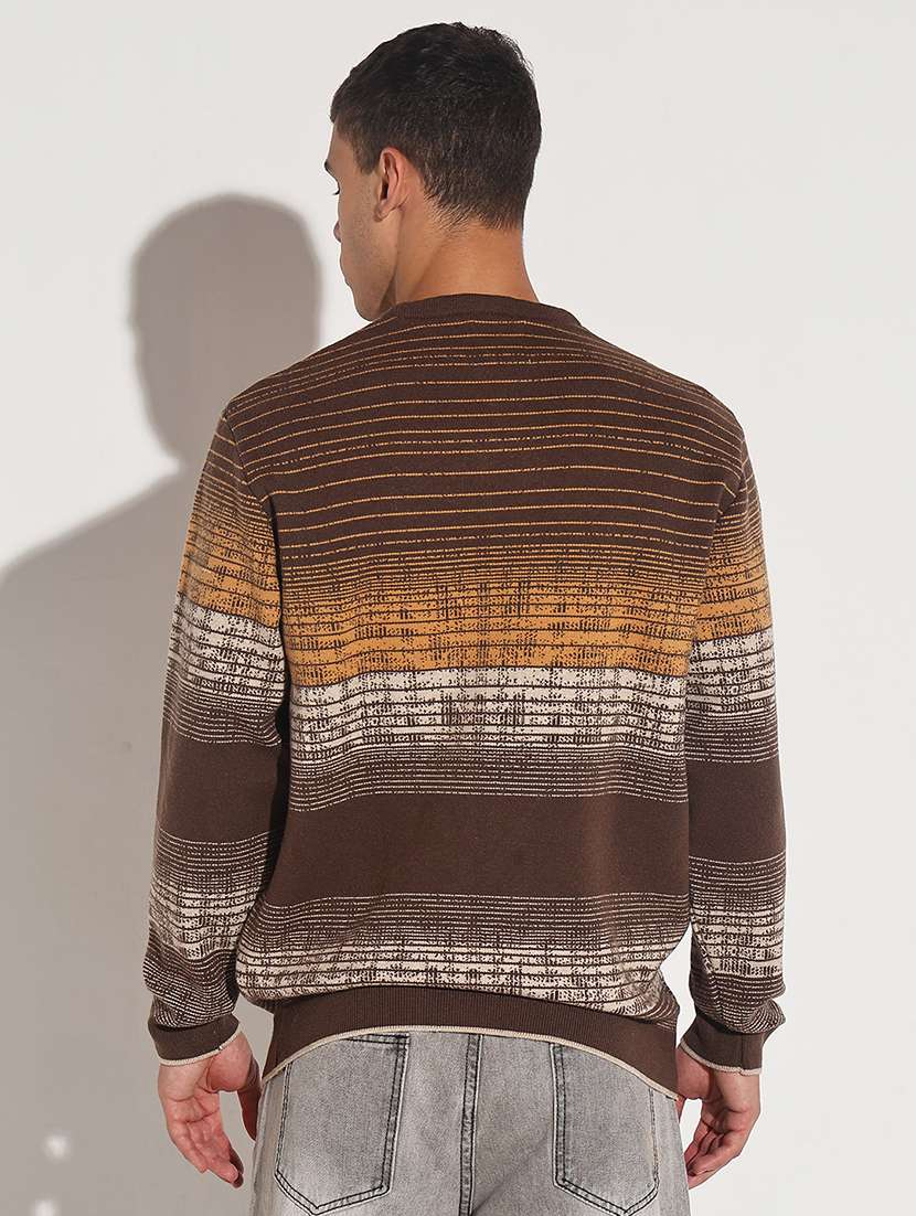 men striped long sleeve regular fit pullover - 22086021 -  Standard Image - 3