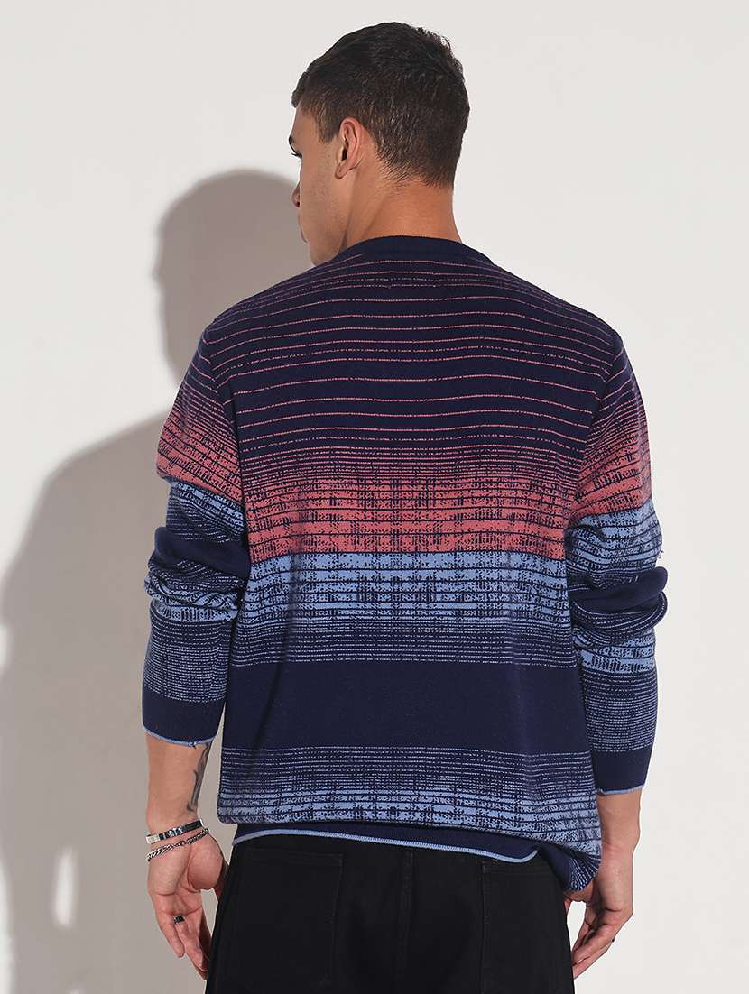 men striped long sleeve regular fit pullover - 22086022 -  Standard Image - 3