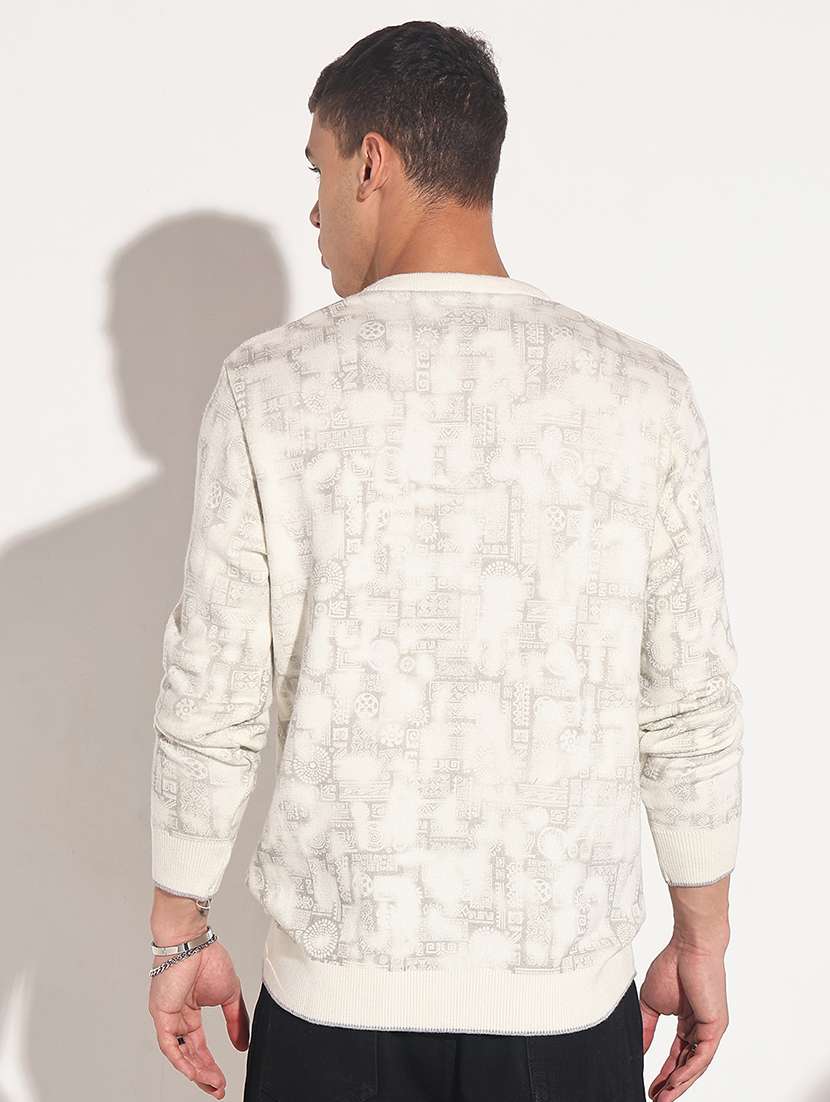 men self design long sleeve regular fit pullover - 22086027 -  Standard Image - 3