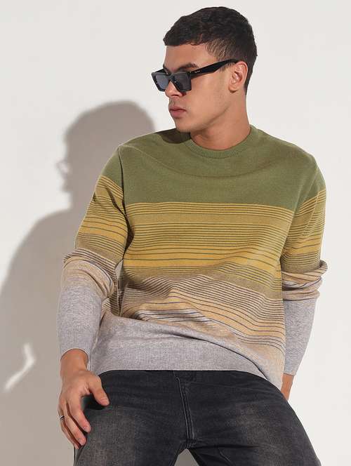 men striped long sleeve regular fit pullover - 22086028 -  Standard Image - 0