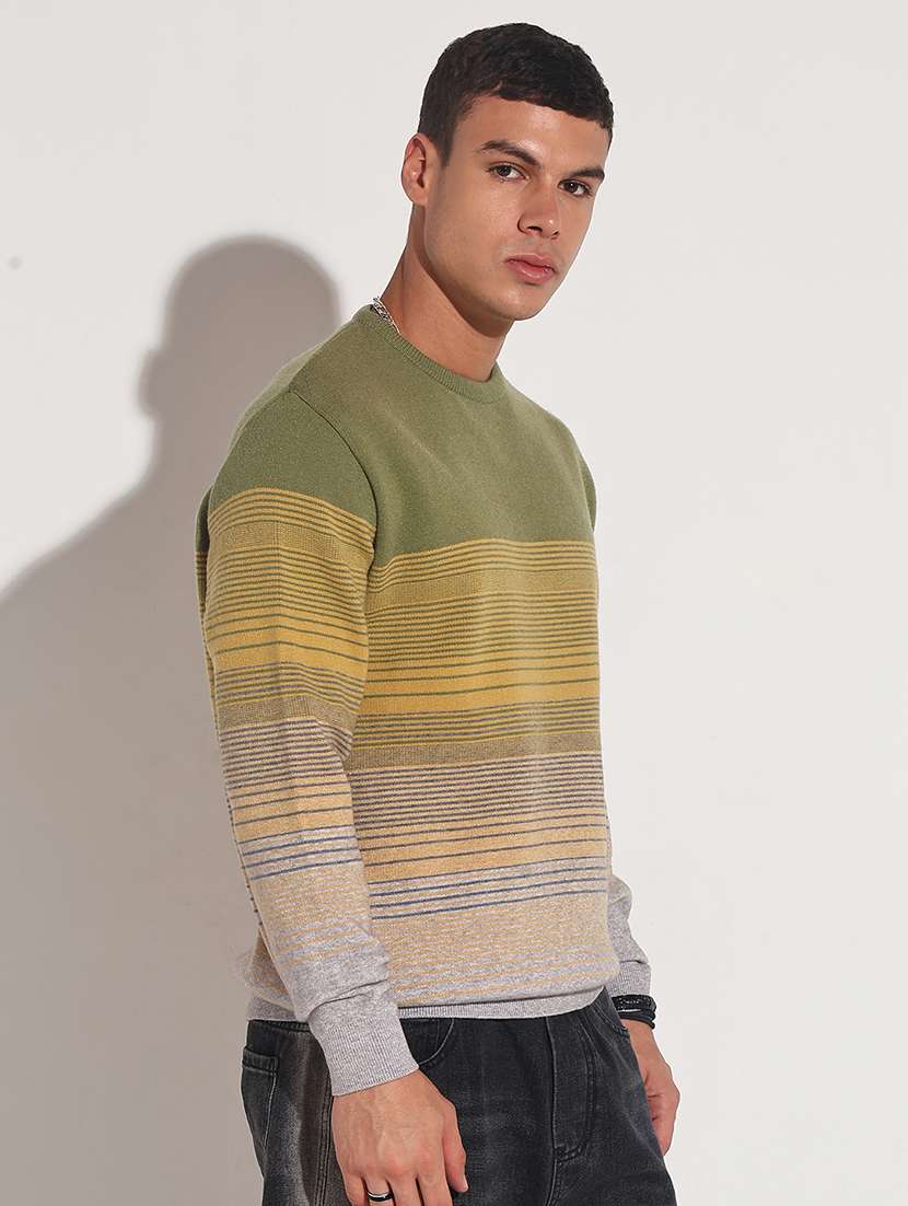 men striped long sleeve regular fit pullover - 22086028 -  Standard Image - 3