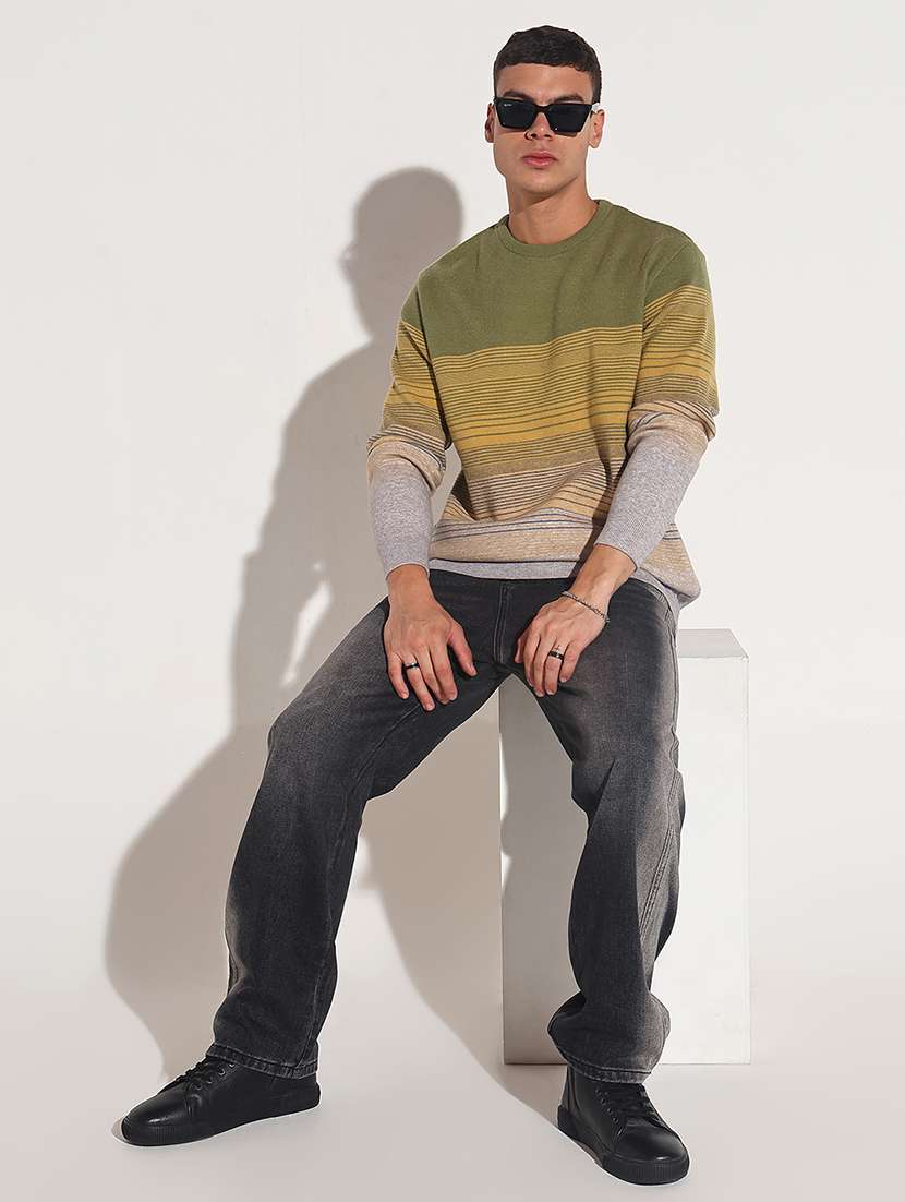 men striped long sleeve regular fit pullover - 22086028 -  Standard Image - 5