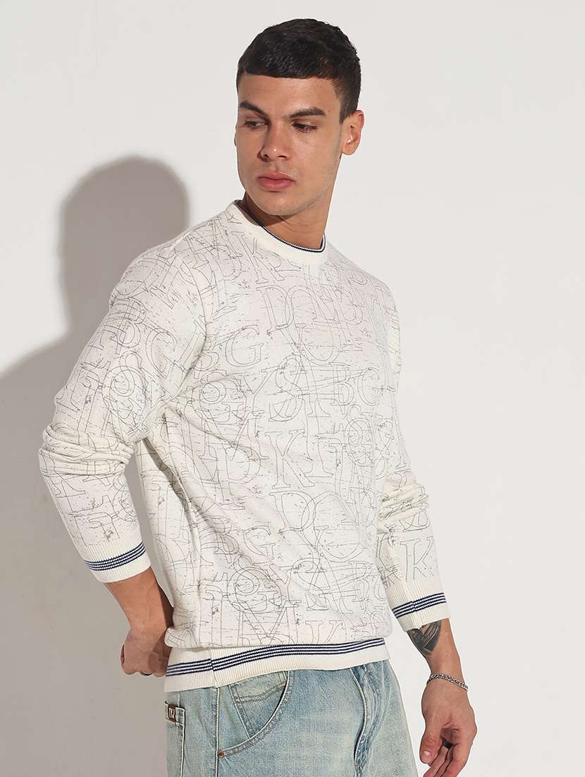 men typographic long sleeve regular fit pullover - 22086030 -  Standard Image - 3