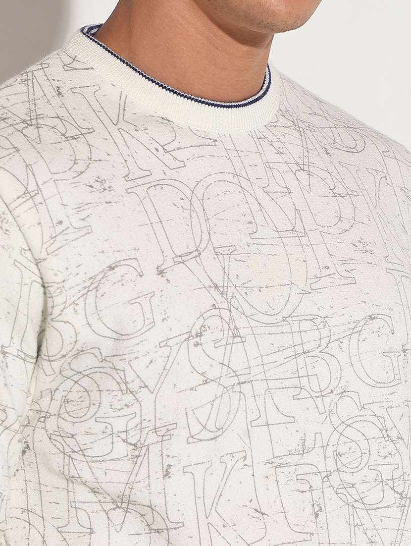 men typographic long sleeve regular fit pullover - 22086030 -  Standard Image - 5