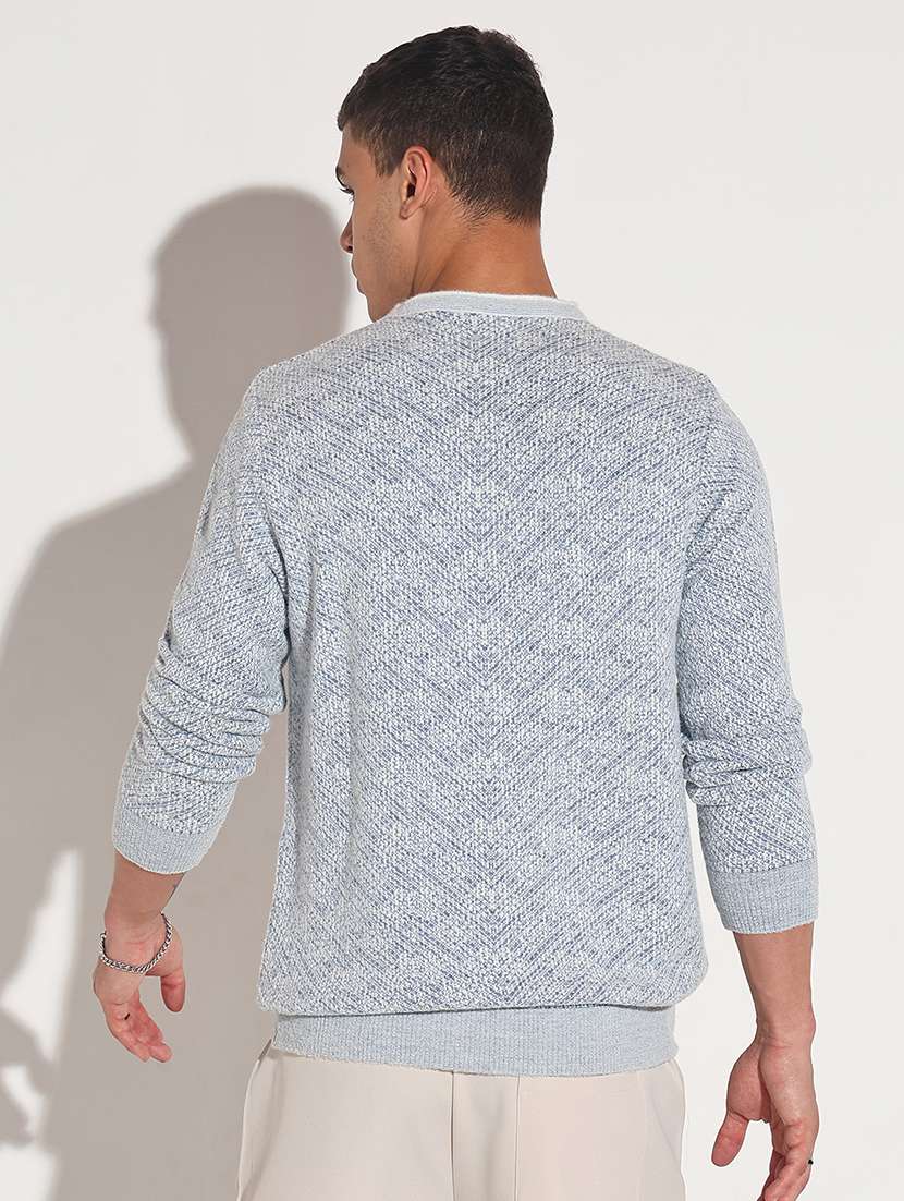 men self design long sleeve regular fit pullover - 22086035 -  Standard Image - 3