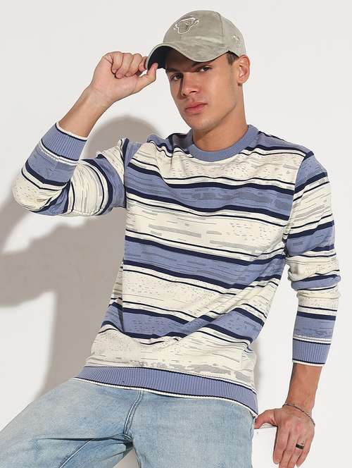 men striped long sleeve regular fit pullover - 22086036 -  Standard Image - 0