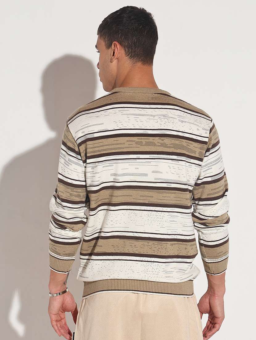 men striped long sleeve regular fit pullover - 22086037 -  Standard Image - 3