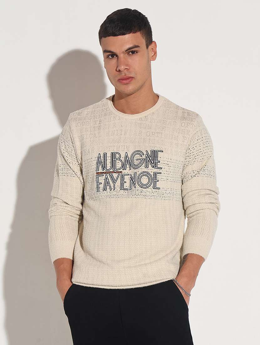 men typographic long sleeve regular fit pullover - 22086039 -  Zoom Image - 0