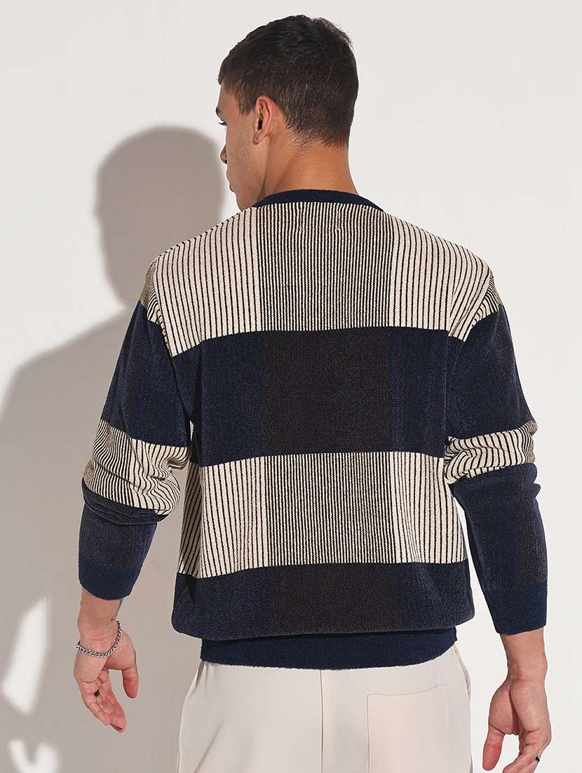 men striped long sleeve regular fit pullover - 22086041 -  Standard Image - 3