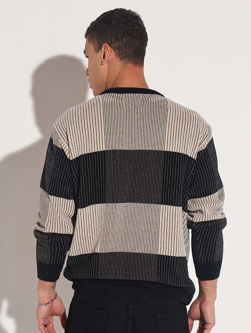 men striped long sleeve regular fit pullover - 22086042 -  Standard Image - 3