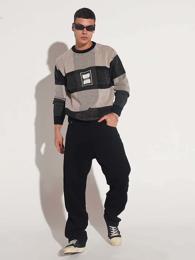 men striped long sleeve regular fit pullover - 22086042 -  Standard Image - 5