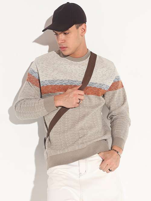 men striped long sleeve regular fit pullover - 22086043 -  Standard Image - 0