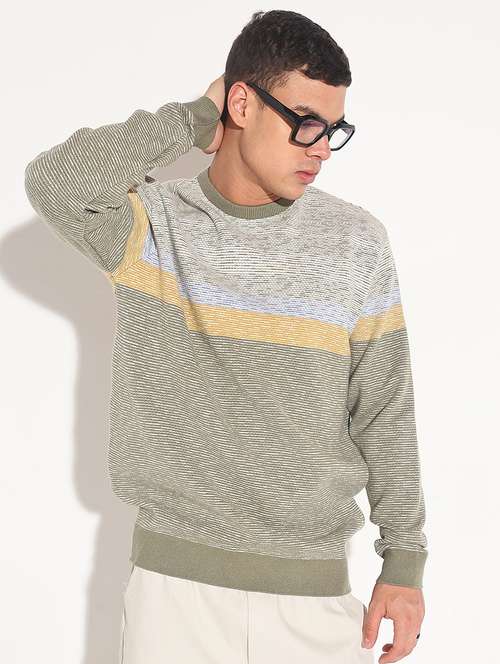 men striped long sleeve regular fit pullover - 22086044 -  Standard Image - 0