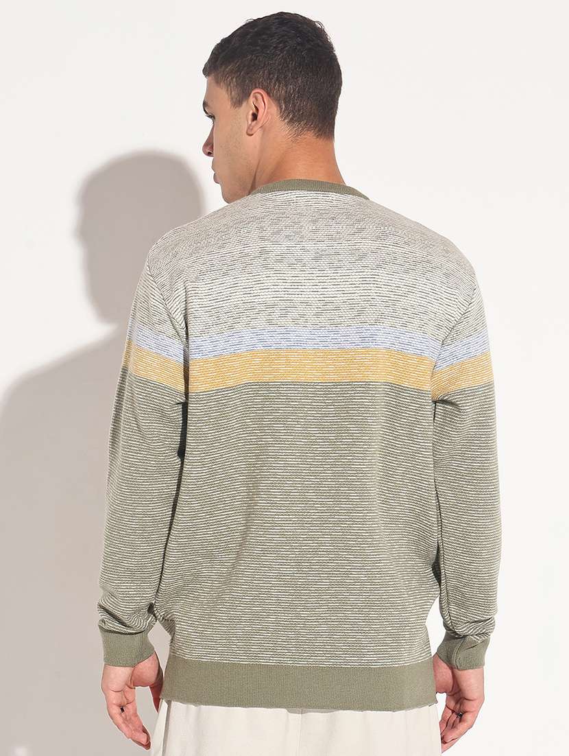 men striped long sleeve regular fit pullover - 22086044 -  Standard Image - 3